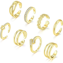 8 Pcs Toe Rings for Women Gold Silver Simple Open Adjustable Band Toe Rings Set Beach Foot Jewelry for Summer Gold Plated Copper Hypoallergenic Stackable Rings, Toe Ring Stackable, Gold Plated Toe Rings HNJZ0003