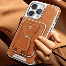 For iPhone 15/14/13/12 phone cases, high-end business leather cases, magnetic （2 Cards Only）bracket cases HNSJK0012