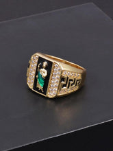 Men's Elegant Rhinestone Decorated Copper Ring, Fashion Jewelry for Party & Daily Clothing Decor, Trendy All-match Jewelry for Birthday Gift, Statement Rings HNJZ0028