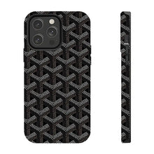 A Paris-style houndstooth-print phone case—a premium accessory that combines durability with protective functionality. Compatible with the iPhone 11–17 Pro Max/Plus series and Galaxy S23–25 series models HNSJK0025