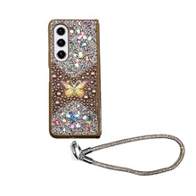 Butterfly Rhinestone Phone Case with Wrist Strap, Slim Shockproof Full Protection Cover, Portable Handheld Design for Women Girls, Style Phone Accessory HNSJK0037