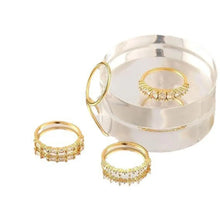 14K Gold Plated Stacking Ring Set for Women Teen Dainty Thumb Stackable Rings Gold Heart CZ Non Tarnish Rings Plain Band Size 7-9 HNJZ0050