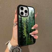Stained Glass Forest Magnetic Protective Case for iPhone 17 16 E Pro Max 15 Plus 14 13 12 11 XS XR, Girly Design | Shockproof, Silicone, Stylish, Trendy, and Scratch Resistant HNSJK0038