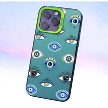 【BUY 4 ONLY PAY FOR 2】So Cool Case for iPhone with Unique Design, watercolor painting + Soft Frame with Independent Button Protective Case for iPhone -Evil Eyes