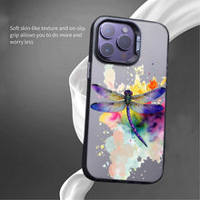 【BUY 4 ONLY PAY FOR 2】So Cool Case for iPhone with Unique Design, Watercolor Animal Hard Back + Soft Frame with Independent Button Protective Case for iPhone - Dragonfly