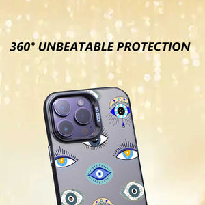 【BUY 4 ONLY PAY FOR 2】So Cool Case for iPhone with Unique Design, watercolor painting + Soft Frame with Independent Button Protective Case for iPhone -Evil Eyes