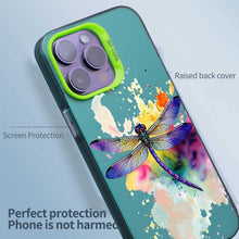 【BUY 4 ONLY PAY FOR 2】So Cool Case for iPhone with Unique Design, Watercolor Animal Hard Back + Soft Frame with Independent Button Protective Case for iPhone - Dragonfly