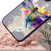 【BUY 4 ONLY PAY FOR 2】So Cool Case for iPhone with Unique Design, Watercolor Animal Hard Back + Soft Frame with Independent Button Protective Case for iPhone - Dragonfly