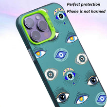 【BUY 4 ONLY PAY FOR 2】So Cool Case for iPhone with Unique Design, watercolor painting + Soft Frame with Independent Button Protective Case for iPhone -Evil Eyes