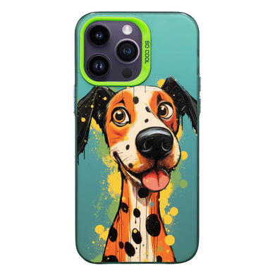 【BUY 4 ONLY PAY FOR 2】So Cool Case for iPhone with Unique Design, Watercolor Animal Hard Back + Soft Frame with Independent Button Protective Case for iPhone - Cute Dog