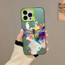 【BUY 4 ONLY PAY FOR 2】So Cool Case for iPhone with Unique Design, Watercolor Animal Hard Back + Soft Frame with Independent Button Protective Case for iPhone - Dragonfly