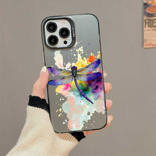 【BUY 4 ONLY PAY FOR 2】So Cool Case for iPhone with Unique Design, Watercolor Animal Hard Back + Soft Frame with Independent Button Protective Case for iPhone - Dragonfly