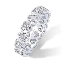 14k Gold Plated Bridal Eternity Rings for Women - Stackable Eternity Band with Heart Bezel Set - Cubic Zirconia Wedding Bands Women - Trendy Fashion Jewelry HNJZ0036
