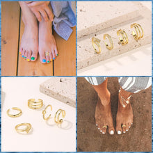 8 Pcs Toe Rings for Women Gold Silver Simple Open Adjustable Band Toe Rings Set Beach Foot Jewelry for Summer Gold Plated Copper Hypoallergenic Stackable Rings, Toe Ring Stackable, Gold Plated Toe Rings HNJZ0003