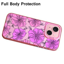 【BUY 4 ONLY PAY FOR 2】Pink Cute Case for iPhone with Unique Graphic Design, Hard Back + Soft Frame Protective Case - Coconut Girl Aesthetic Hibiscus Flower Pink Y2K Hawaiian