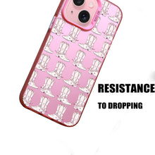 【BUY 4 ONLY PAY FOR 2】Pink Cute Case for iPhone with Unique Graphic Design, Hard Back + Soft Frame Protective Case - Cowgirl Boots Trendy Western Aesthetic