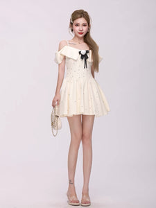 Xiaoxiangfeng ワンショルダーストラップレスドレス