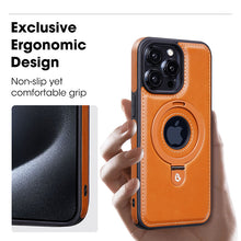 Luxury Leather Folding Stand Support Wireless Charging Case for iPhone