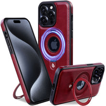 Luxury Leather Folding Stand Support Wireless Charging Case for iPhone
