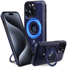 Luxury Leather Folding Stand Support Wireless Charging Case for iPhone