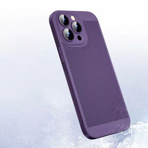 Ultra-thin heat dissipation mesh suitable for iPhone 14 mobile phone case PC with built-in lens film Apple 15 drop-proof