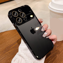 For iphone15 mobile phone case PC electroplated transparent iPhone 14 large window 13 comes with lens film