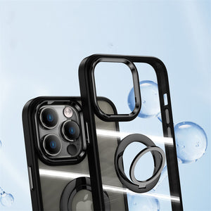 Suitable for Apple iphone15promax mobile phone case ring stand two-color protective cover