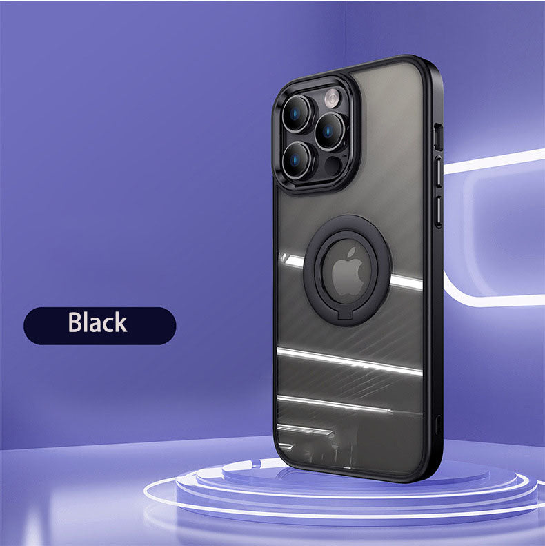 Suitable for Apple iphone15promax mobile phone case ring stand two-color protective cover