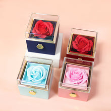 Rotating Valentine's Day Gift Everlasting Flower Soap Flower Gift Box Rose Proposal Jewelry Box Ring Necklace Packaging Box