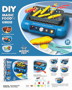 Children's sound and light simulation induction cooker food discoloration kitchen cooking tableware set oven toy