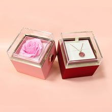 Rotating Valentine's Day Gift Everlasting Flower Soap Flower Gift Box Rose Proposal Jewelry Box Ring Necklace Packaging Box