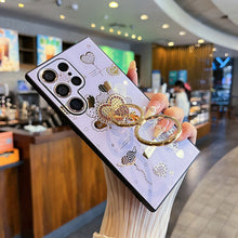 For iPhone 14Promax/Samsung Galaxy S23ultra mobile phone shell luxury diamond love ring bracket new Zflip5