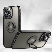 Suitable for Apple iphone15promax mobile phone case ring stand two-color protective cover
