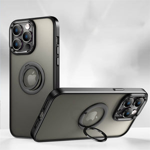 Suitable for Apple iphone15promax mobile phone case ring stand two-color protective cover