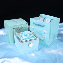 Rotating Valentine's Day Gift Everlasting Flower Soap Flower Gift Box Rose Proposal Jewelry Box Ring Necklace Packaging Box