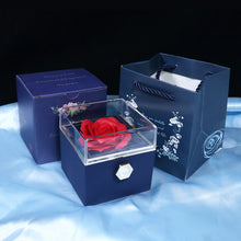 Rotating Valentine's Day Gift Everlasting Flower Soap Flower Gift Box Rose Proposal Jewelry Box Ring Necklace Packaging Box