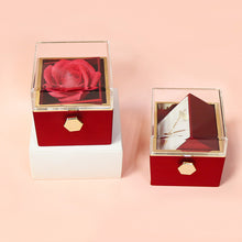 Rotating Valentine's Day Gift Everlasting Flower Soap Flower Gift Box Rose Proposal Jewelry Box Ring Necklace Packaging Box