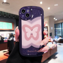 Big eyes smudge pink butterfly  for Apple 14PROMAX all-inclusive lens 13PRO