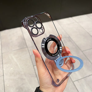 Suitable for iphone 15 Promax frameless ultra-thin mobile phone case iPhone 14 U-shaped bracket lens film protective cover