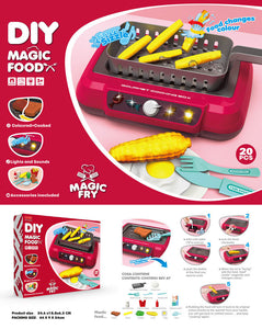 Children's sound and light simulation induction cooker food discoloration kitchen cooking tableware set oven toy