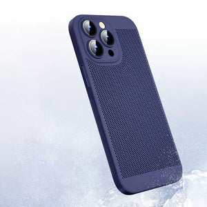 Ultra-thin heat dissipation mesh suitable for iPhone 14 mobile phone case PC with built-in lens film Apple 15 drop-proof