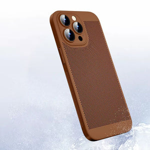 Ultra-thin heat dissipation mesh suitable for iPhone 14 mobile phone case PC with built-in lens film Apple 15 drop-proof