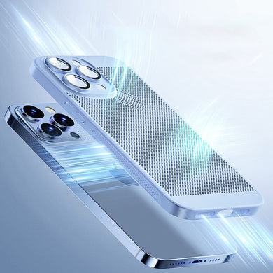 Ultra-thin heat dissipation mesh suitable for iPhone 14 mobile phone case PC with built-in lens film Apple 15 drop-proof