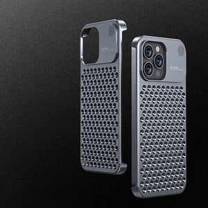 For iPhone case 14/13/12 Aromatherapy mobile phone case diy aluminum alloy anti-fall anti-fingerprint heat dissipation