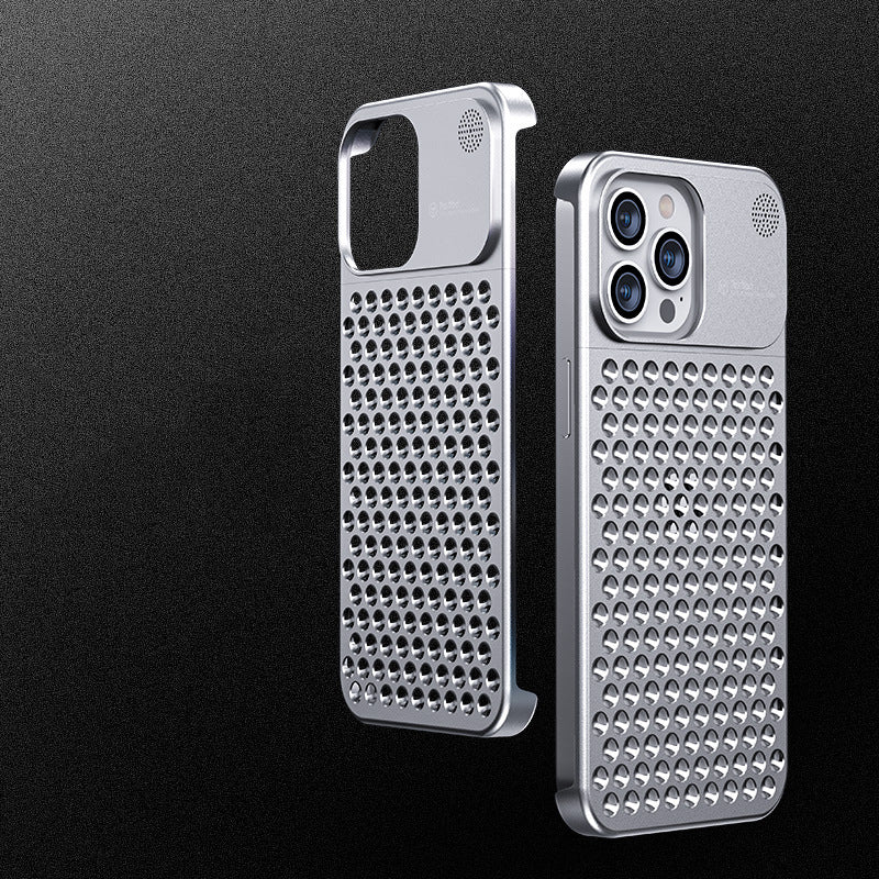 For iPhone case 14/13/12 Aromatherapy mobile phone case diy aluminum alloy anti-fall anti-fingerprint heat dissipation