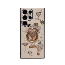 For iPhone 14Promax/Samsung Galaxy S23ultra mobile phone shell luxury diamond love ring bracket new Zflip5