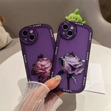 Eye phone case is suitable for Apple 14PROMAX 13PRO purple pink big rose 12