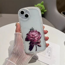 Eye phone case is suitable for Apple 14PROMAX 13PRO purple pink big rose 12