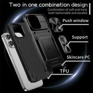 For iPhone14/15 magnetic suction ring anti-fall mobile phone case push window