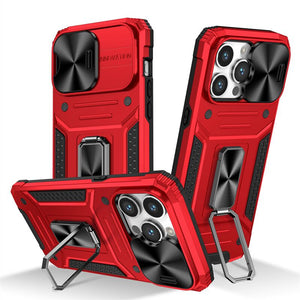 For iPhone14/15 magnetic suction ring anti-fall mobile phone case push window